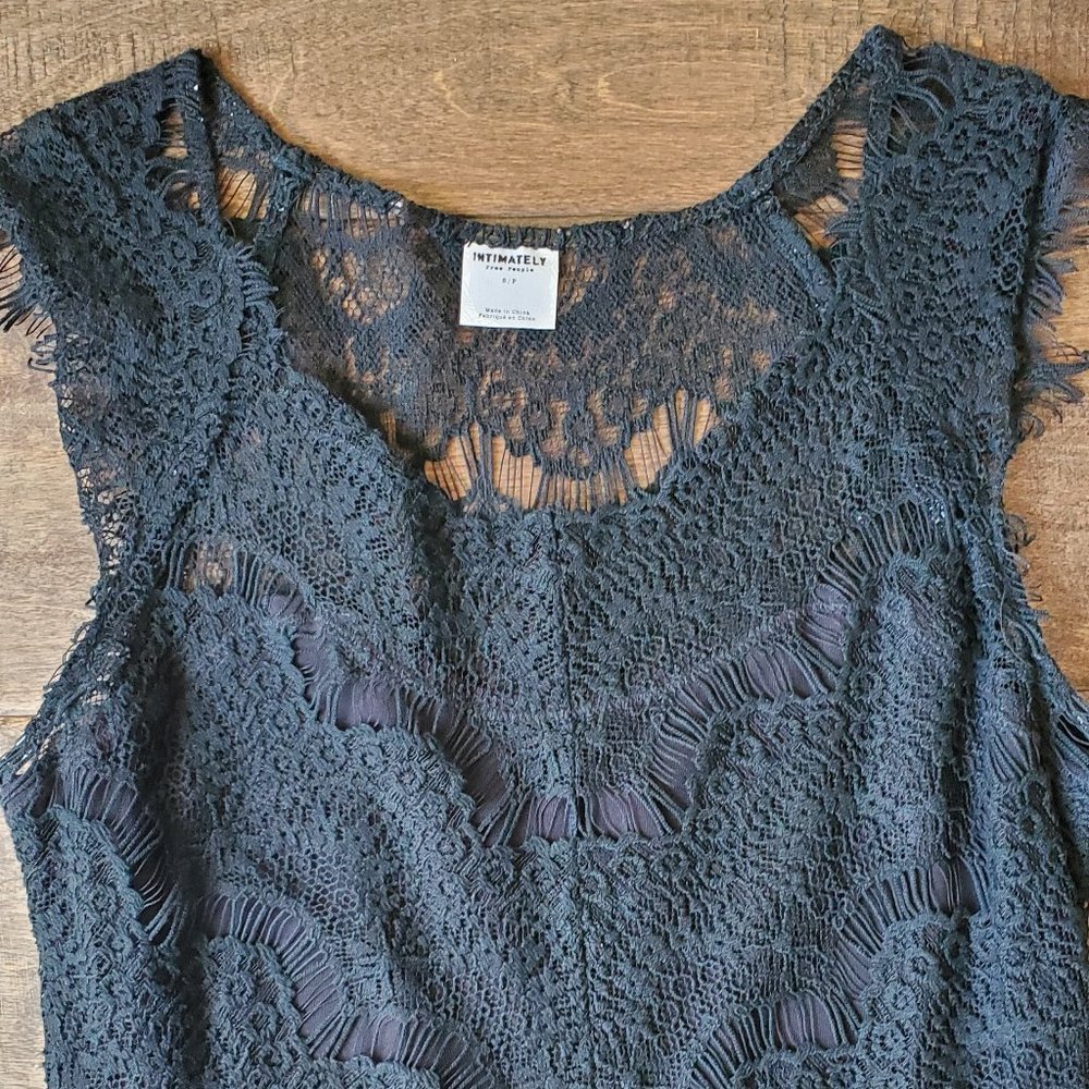 Black Lace Free People Midi Dress S